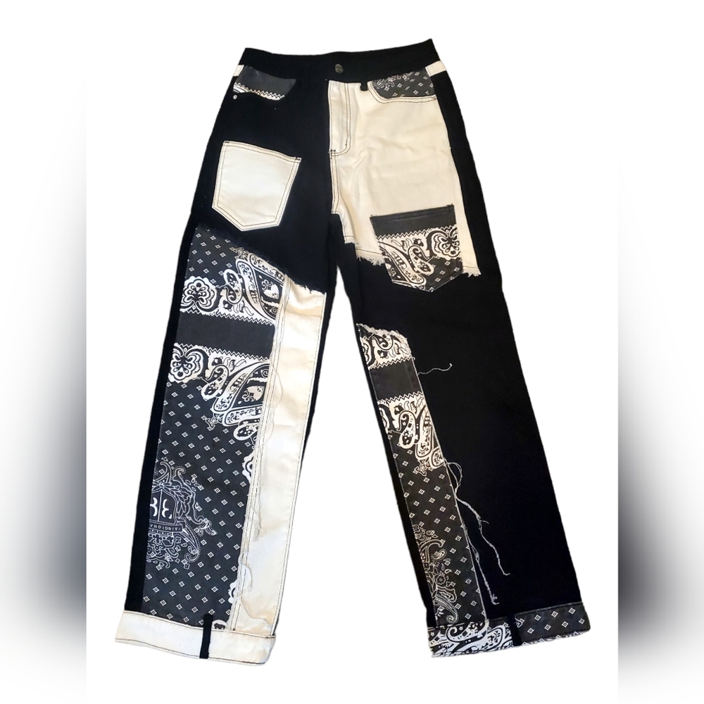 Patchwork Bandana Jeans